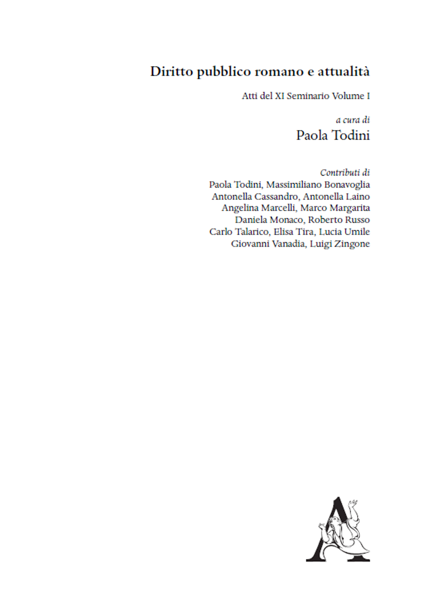 Diritto Pubblico Romano e attualità